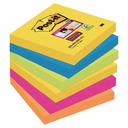 Post-It Super Sticky Notes 76x76mm Rio De Janeiro Colour Pk6