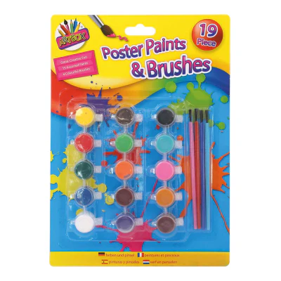 Poster Paints and Brushes Set