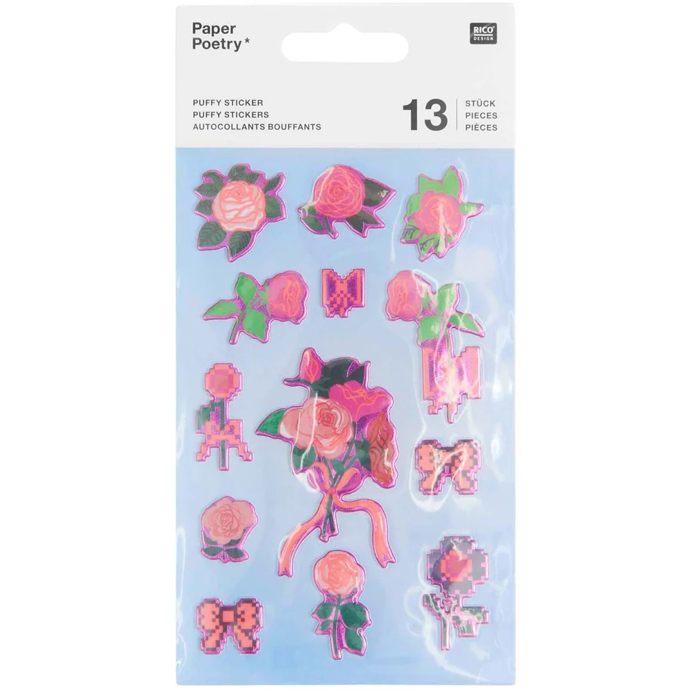 Paper Poetry Roses La Vie En Rose Puffy Stickers