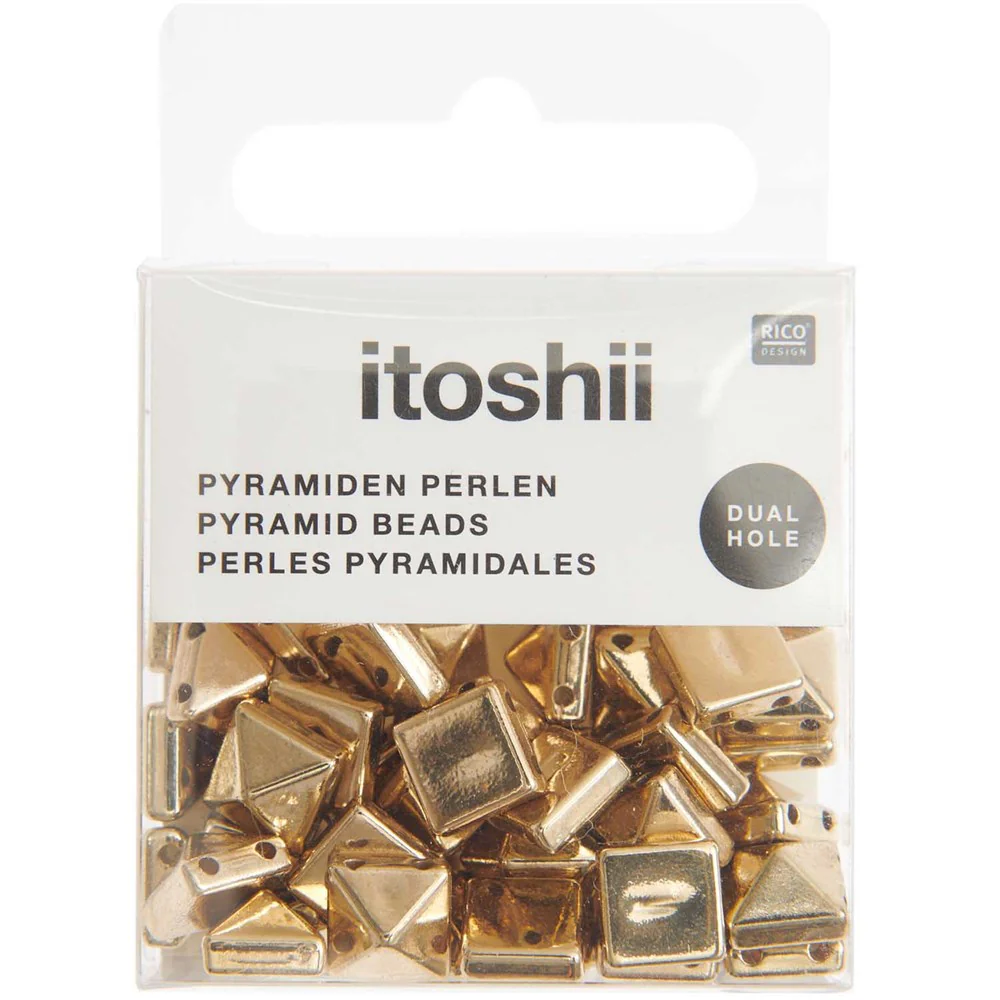Itoshii Pyramid Beads Square Gold Small