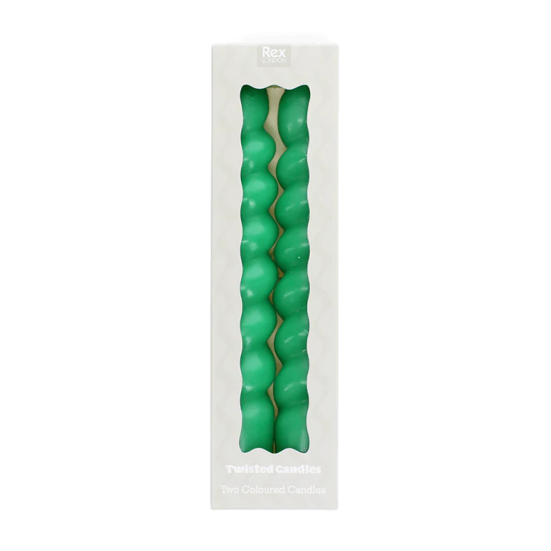 Rex Twisted Candles (2) - Dark Green - Image 2