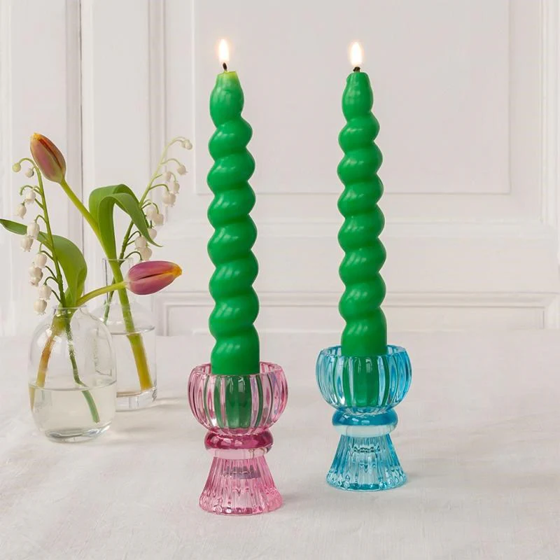 Rex Twisted Candles (2) - Dark Green - Image 3