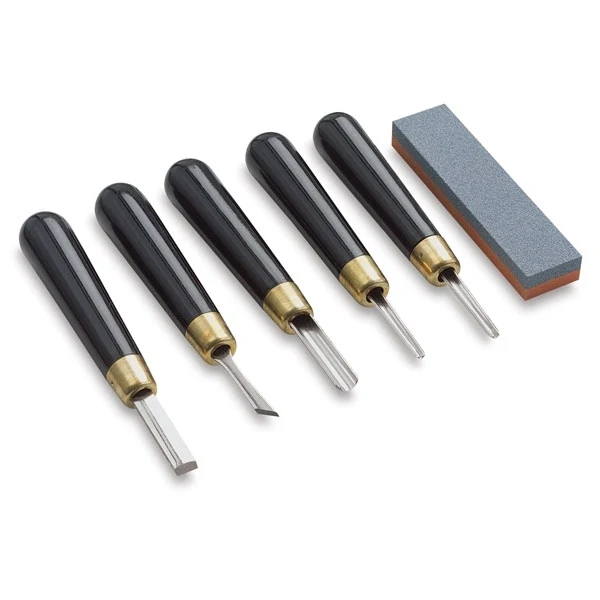 RGM NEW STUDENT LINO SET of 5 tools + stone - Image 2