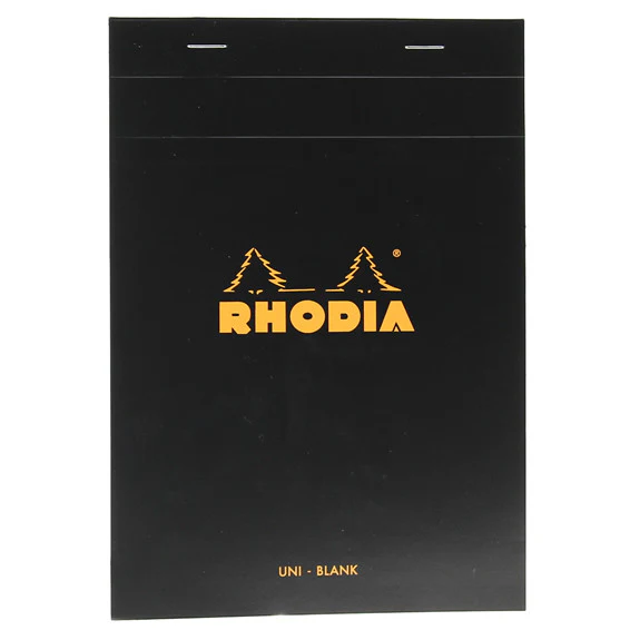Rhodia Black Head Stapled Pad 14.8X21Cm Sq.Plain 160009C - Image 3