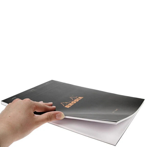 Rhodia Black Head Stapled Pad 21X29.7Cm Sq.Plain 180009 - Image 2