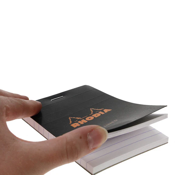 Rhodia Black Head Stapled Pad 7.4X10.5Cm Lined 116009C - Image 2