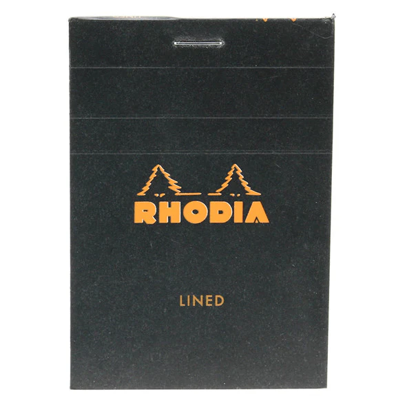 Rhodia Black Head Stapled Pad 7.4X10.5Cm Lined 116009C - Image 3