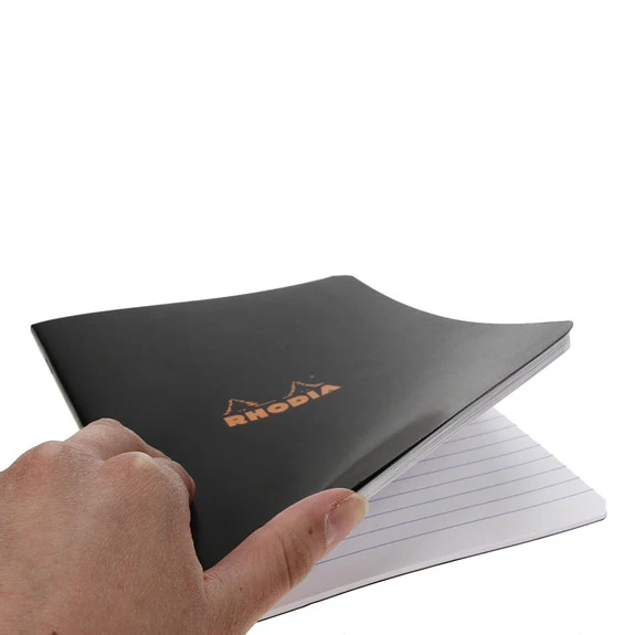 Rhodia Black Side Stapled Notebook. 148X210 48S Lined 119189C - Image 3