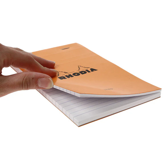 Rhodia Orange Head Stapled Pad 11X17Cm Lined 14600C - Image 2