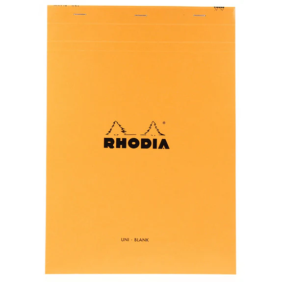 Rhodia Orange Head Stapled Pad 21X29.7Cm Sq.Plain 18000 - Image 3