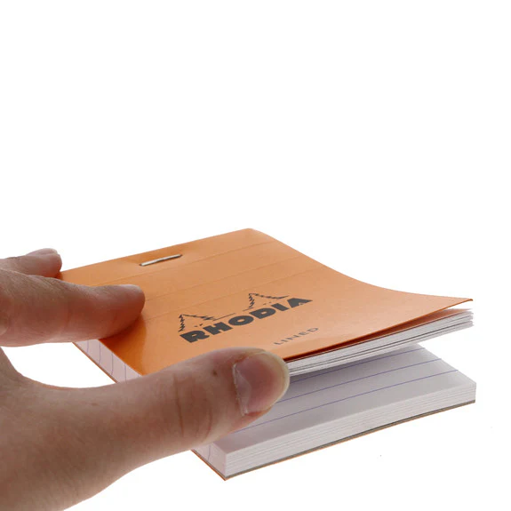Rhodia Orange Head Stapled Pad 7.4X10.5Cm Sq.Lined 11600C - Image 2