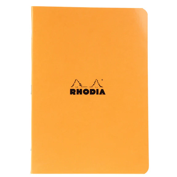 Rhodia Orange Side Stapled Notebook. 148X210 48S Lined 119188C - Image 3