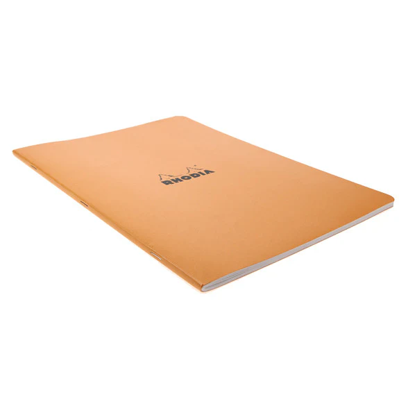 Rhodia Orange Side Stapled Notebook. 210X297 48S Lined 119168C