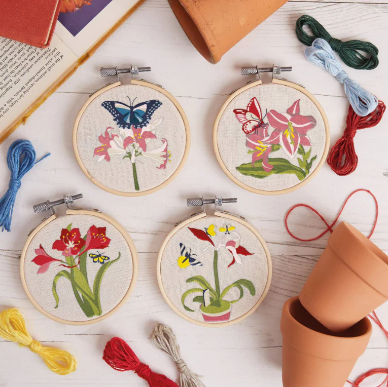 RHS Butterfly and Floral Mini Embroidery Kit 4 Pack - Image 2
