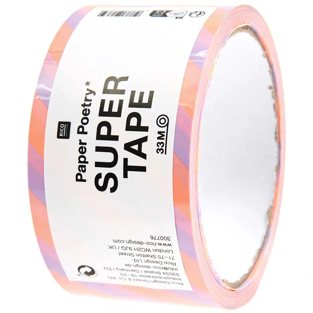 Paper Poetry Parcel Tape Lilac / Neon Orange - Image 2