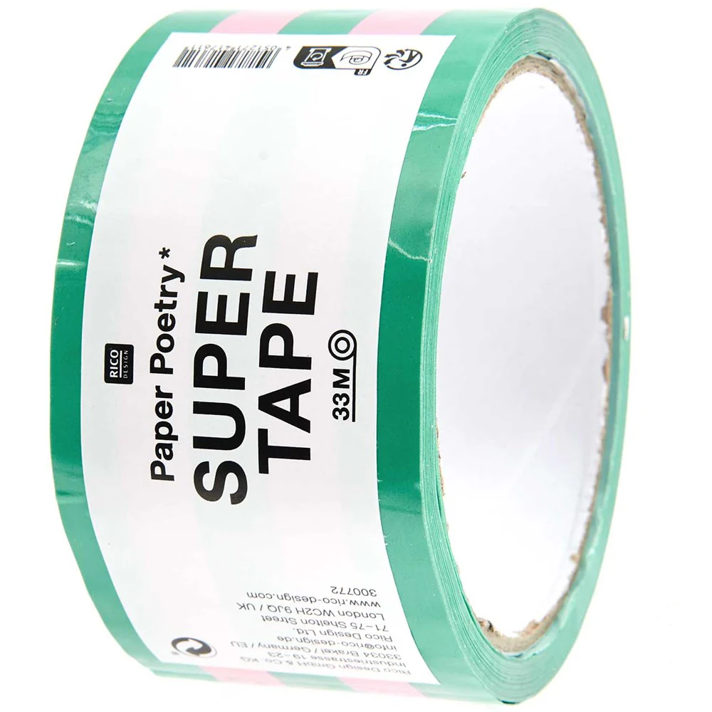 Paper Poetry Parcel Tape Pink / Green - Image 2