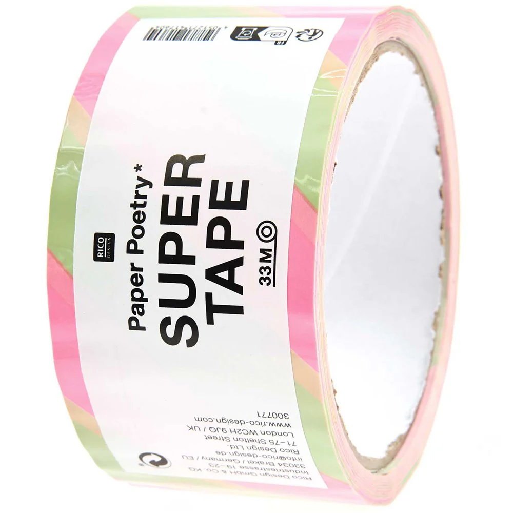 Paper Poetry Parcel Tape Pistachio / Neon Pink - Image 2