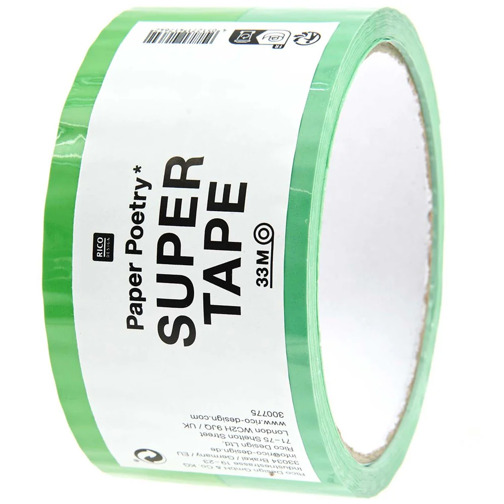 Paper Poetry Parcel Tape Turquoise / Neon Green - Image 2