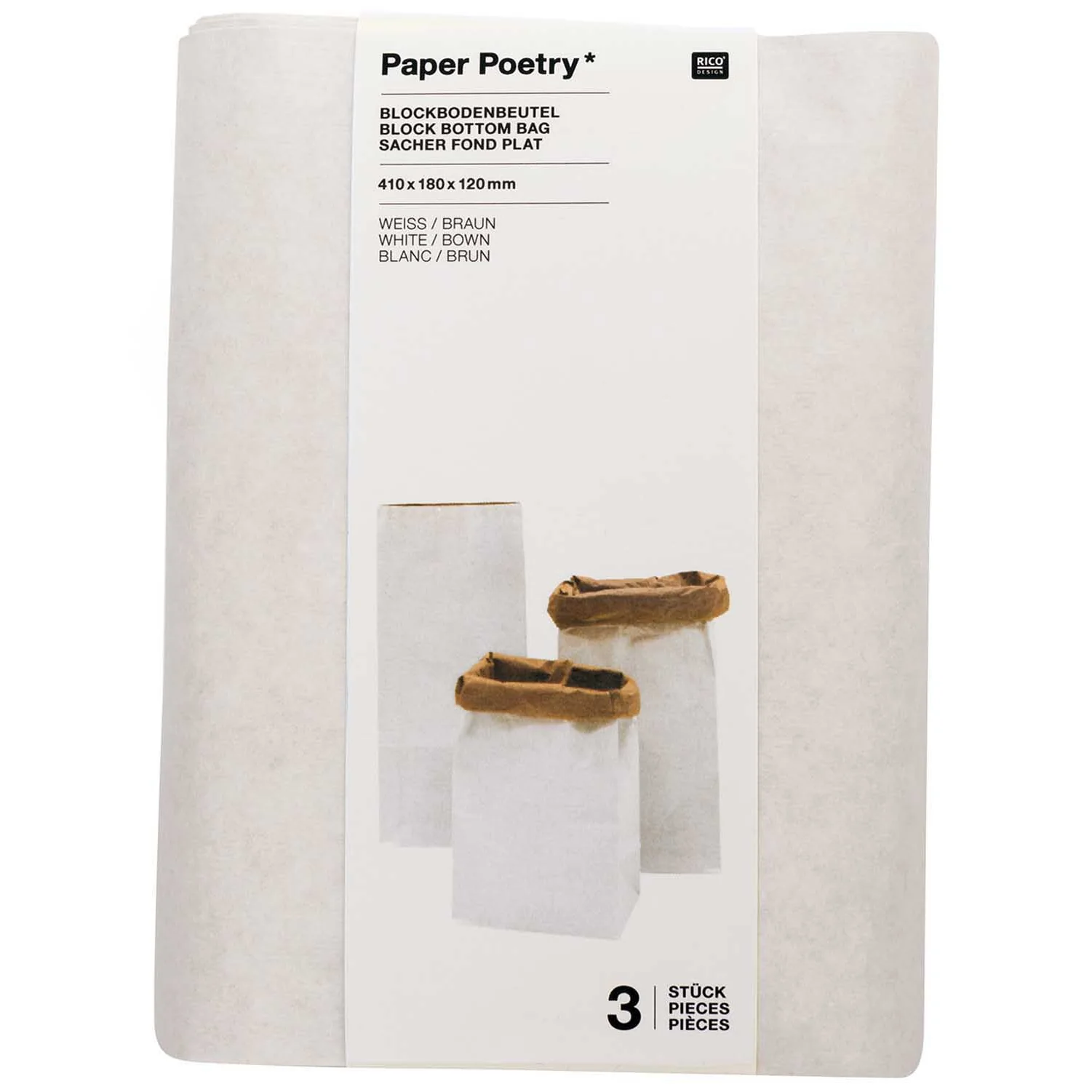 Paper Poetry Maxi Block Bottom Bag White / Brown Small - Image 2