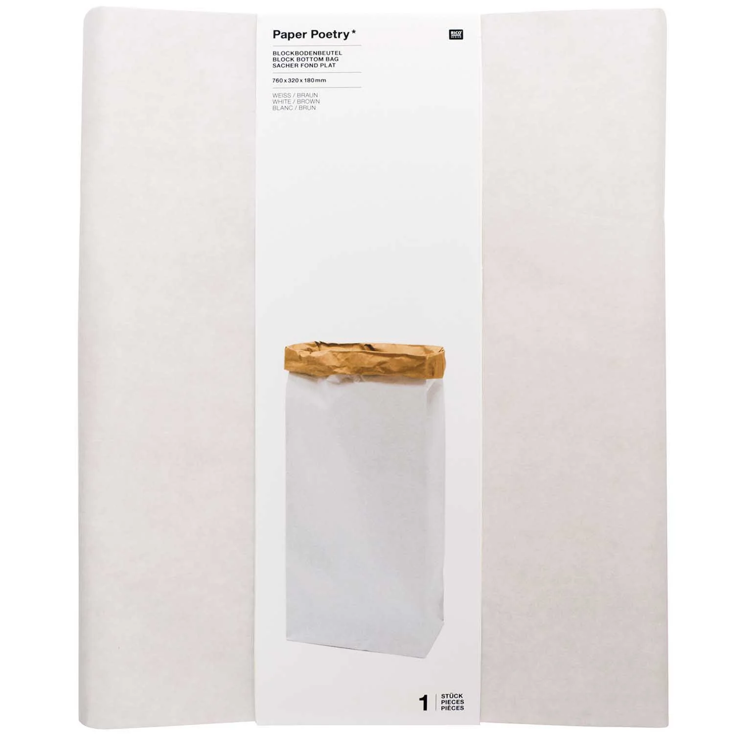 Paper Poetry Maxi Block Bottom Bag White / Brown XL - Image 2