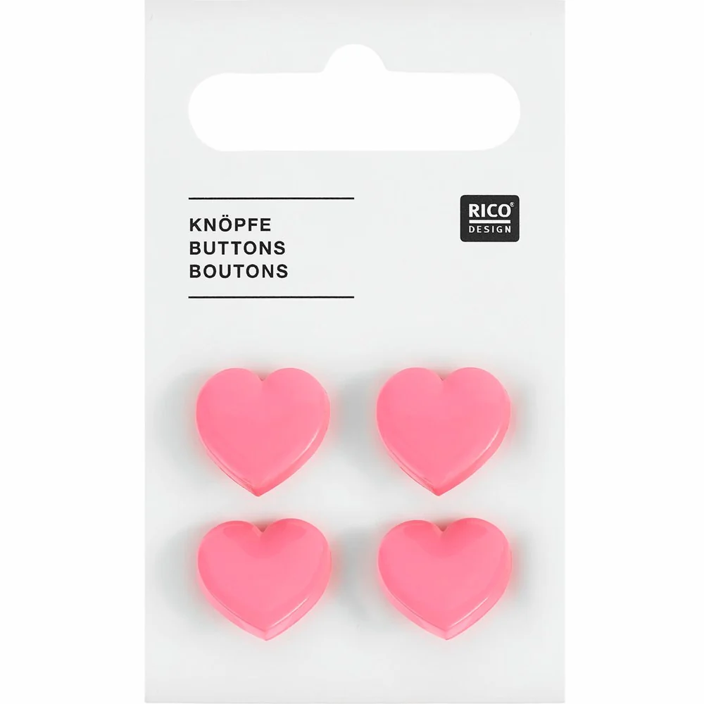 Rico Button Heart 4pc - Image 2