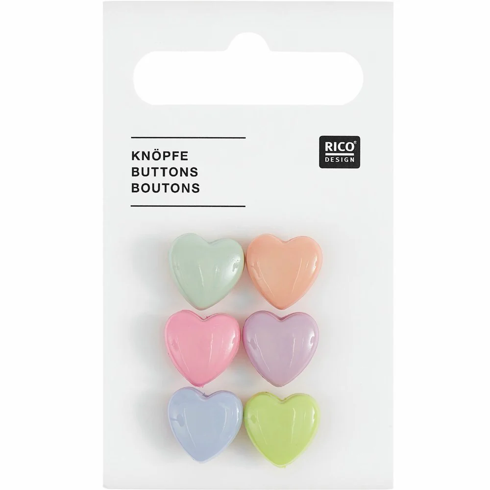 Rico Button Heart 6pc - Image 2