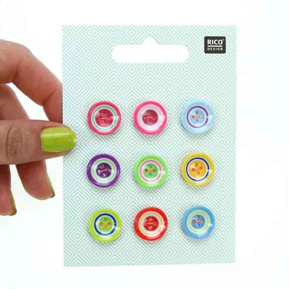 Rico Button Multicolour Mix 9pk - Image 3