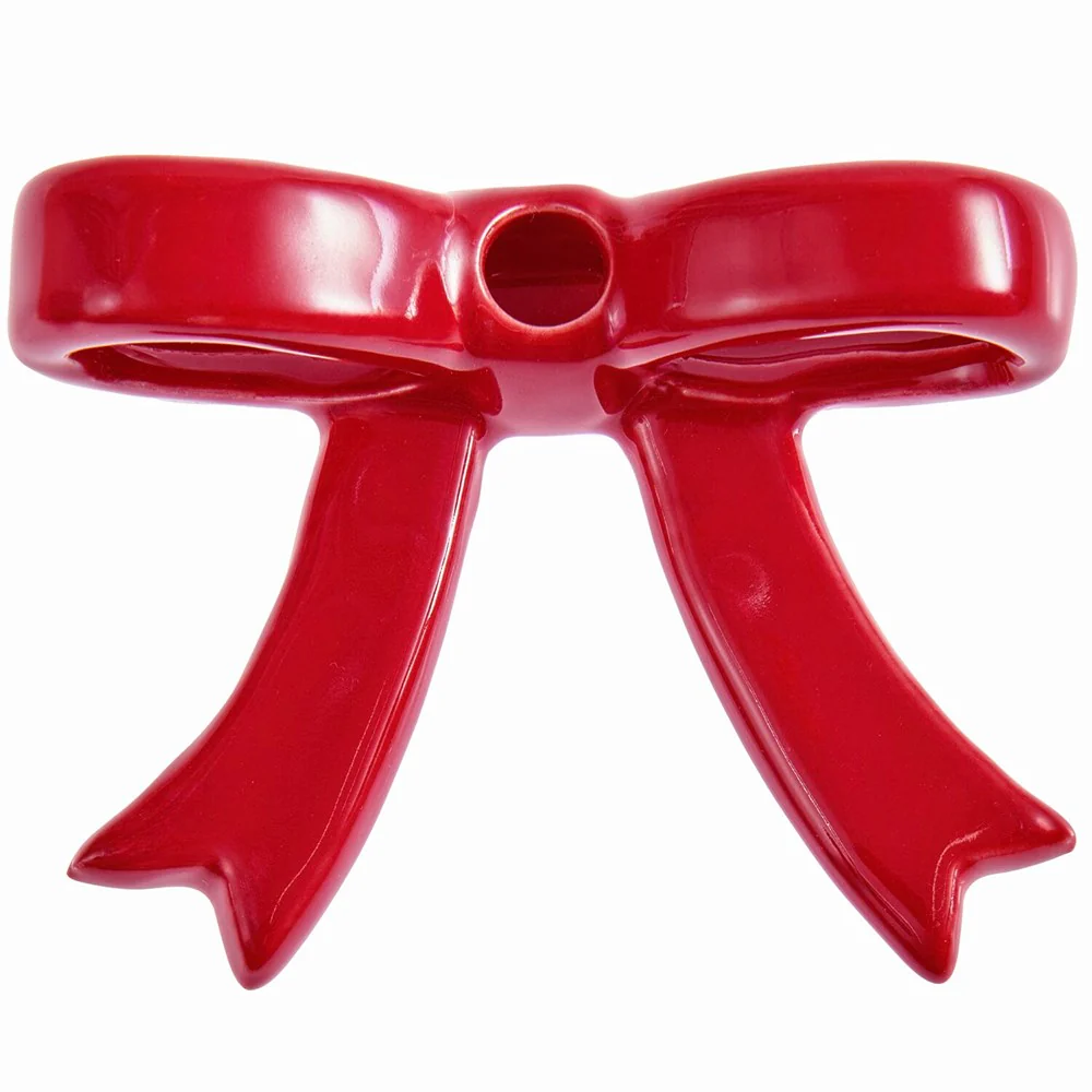 Rico Ceramic Candle Holder Bow Red - Image 2
