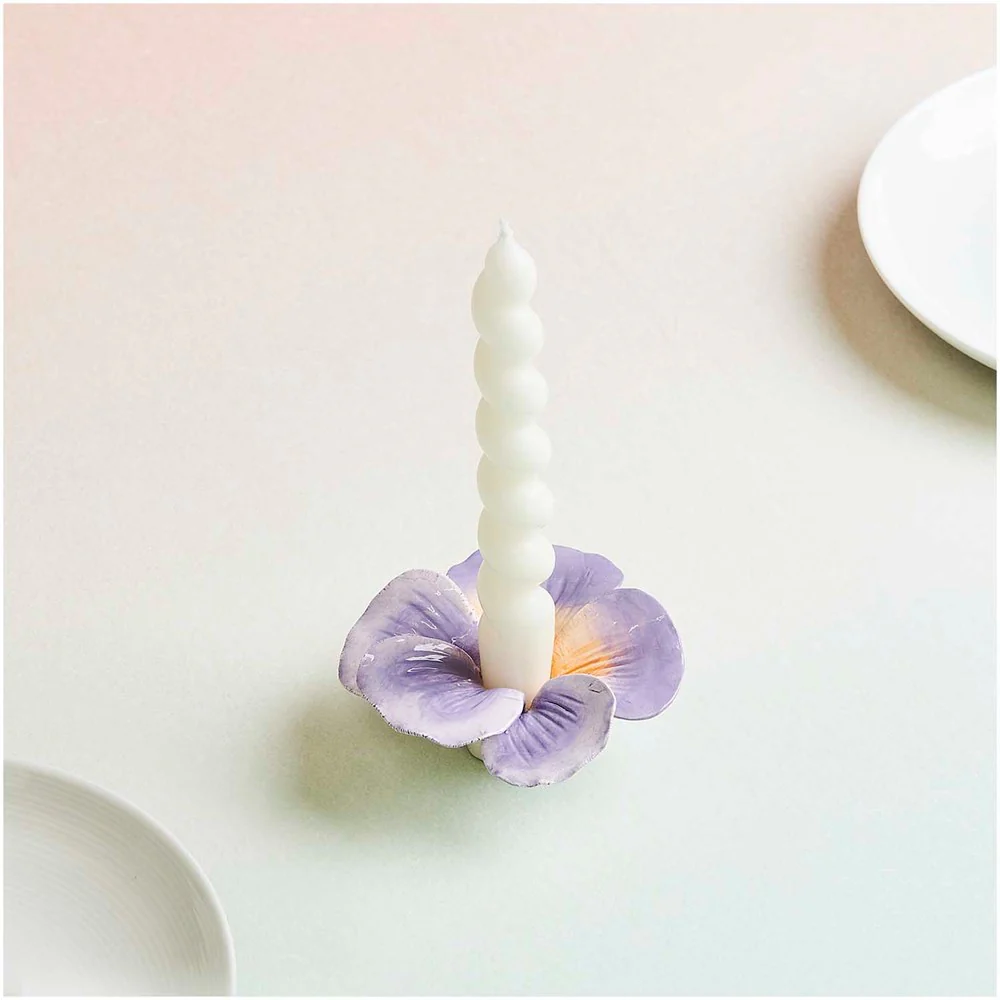 Rico Ceramic Candle Holder Pansy Purple - Image 2