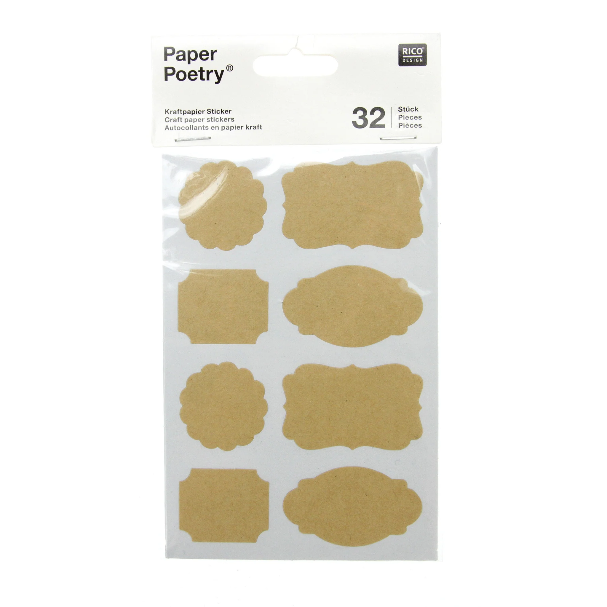 Paper Poetry Kraft Paper Tags Stickers