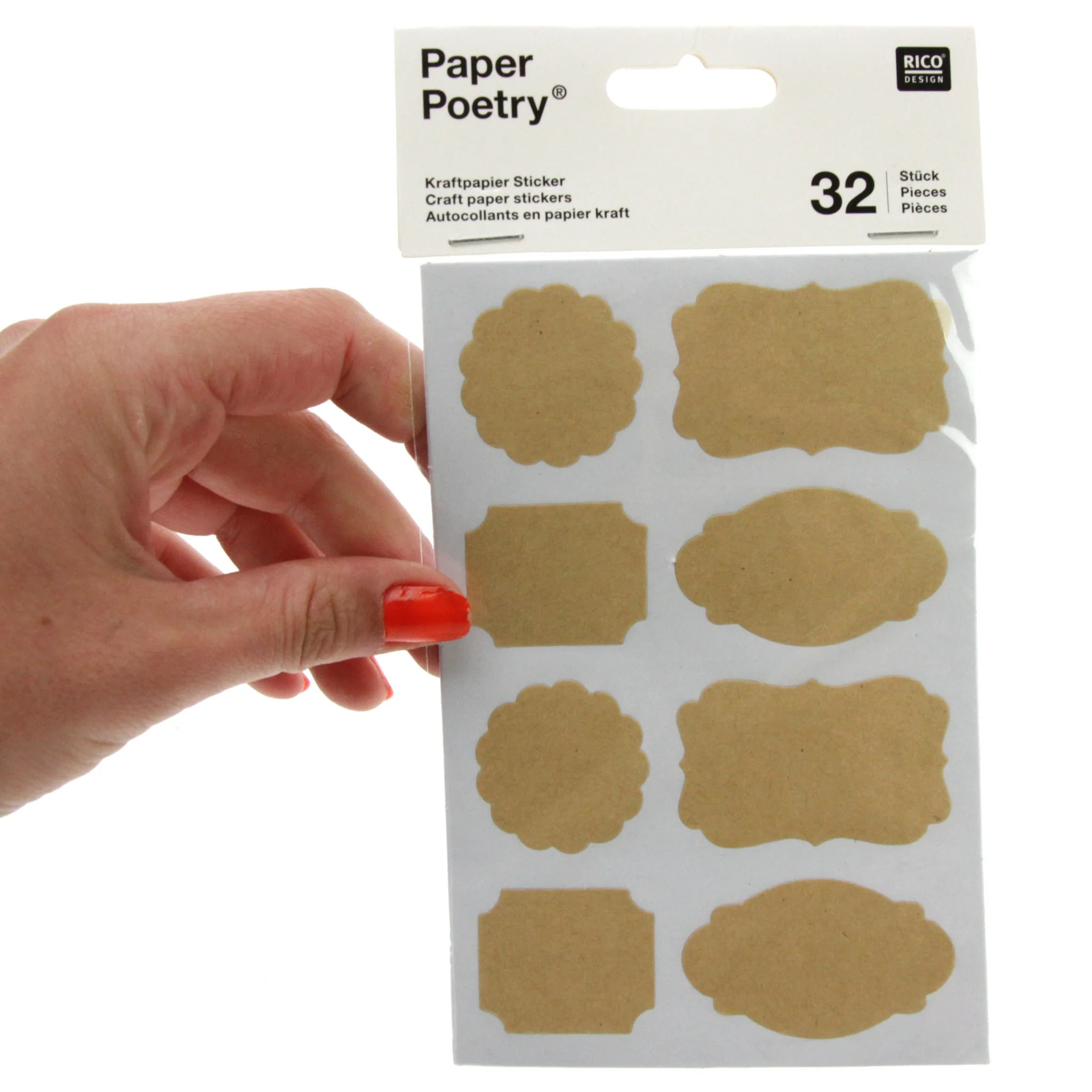 Paper Poetry Kraft Paper Tags Stickers - Image 2