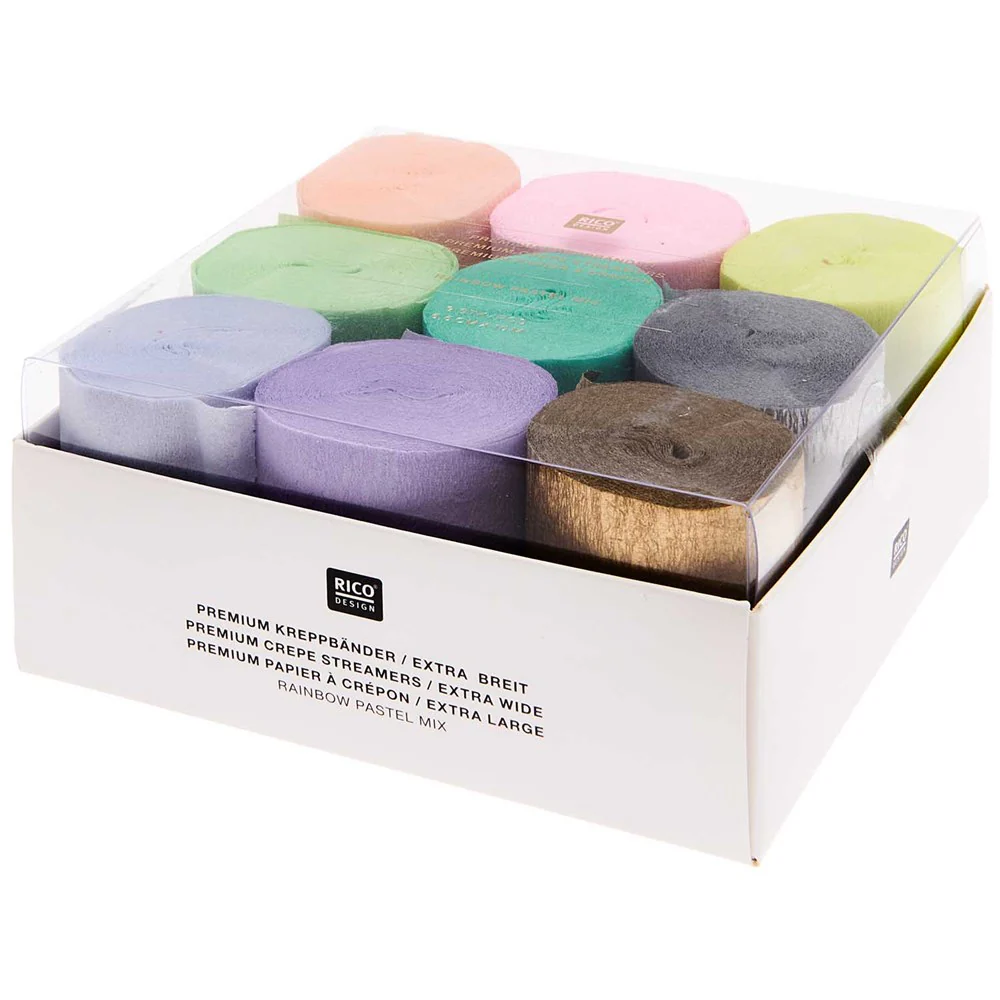 Rico Crepe Streamers Rainbow Pastel Mix - Image 2