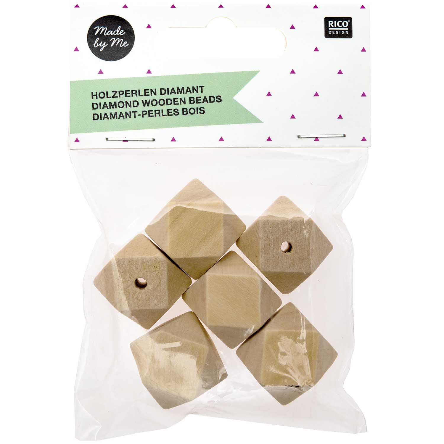 Rico Diamond Shaped Wooden Beads - Image 3