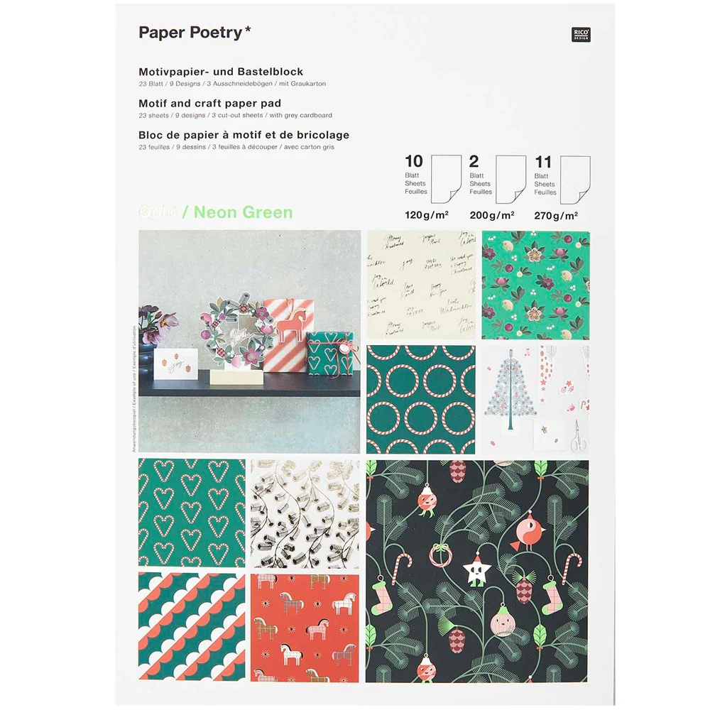 Paper Poetry Motif & Craft Paper Pad A4 Christmas Rocks!