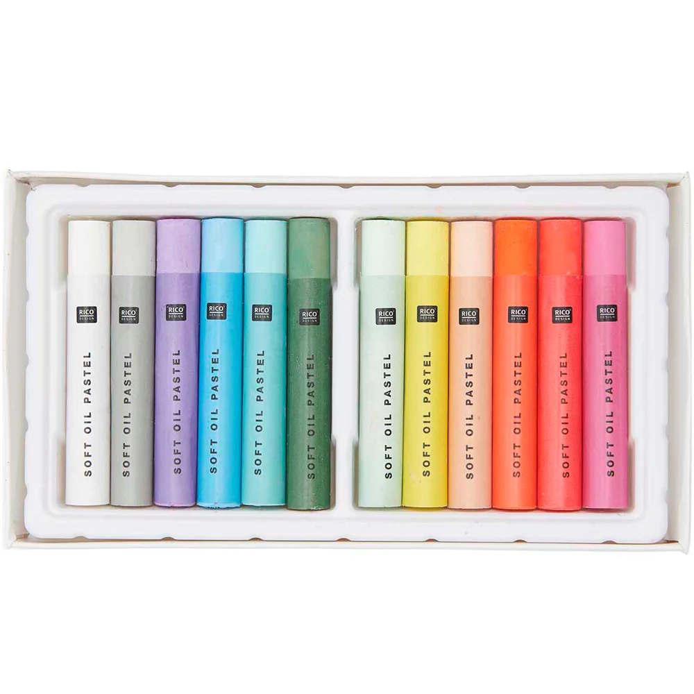 Rico Oil Pastels 12 Colours Pastel & Neon - Image 2