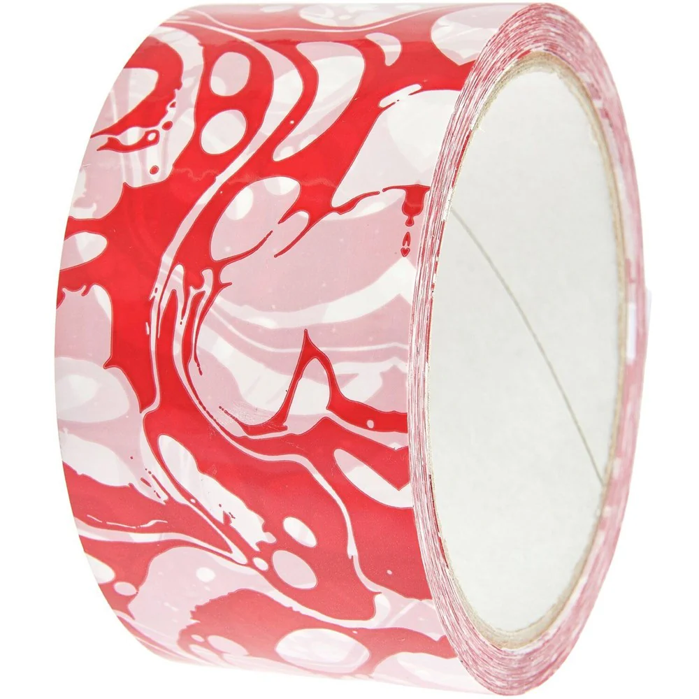 Paper Poetry Parcel Tape Marble Red / White - Image 2
