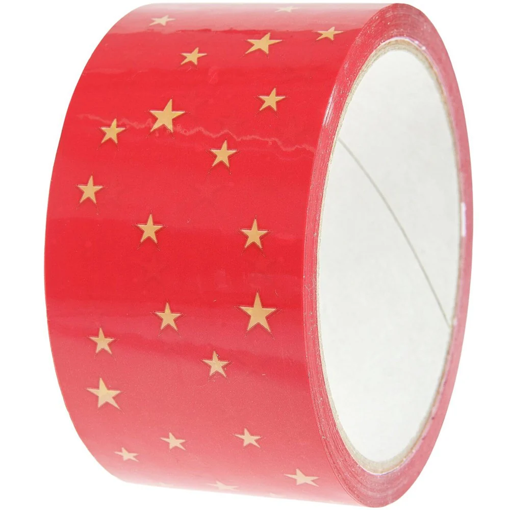 Paper Poetry Parcel Tape Stars Red / Gold - Image 2