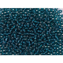 Rocailles 3.1mm Petrol Silver Inclusion Beads