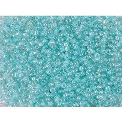 Rocailles 3.1mm Light Mint Transparent Inclusion Beads