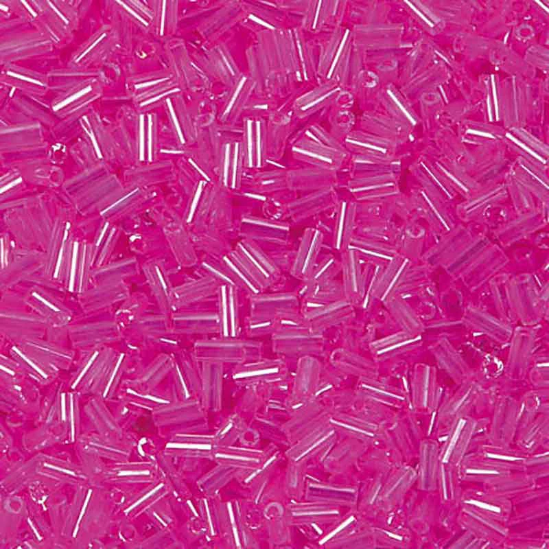 Rod Shaped Pink Transparent Inclusion Beads 6.75mm