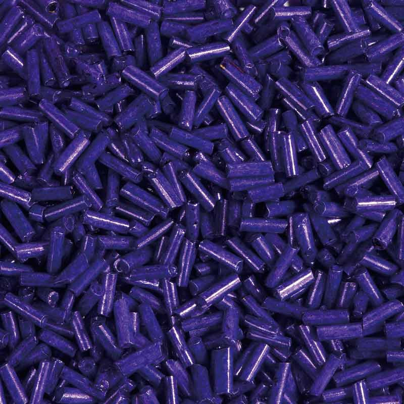 Rod Shaped Dark Blue Opaque Beads 6.75mm