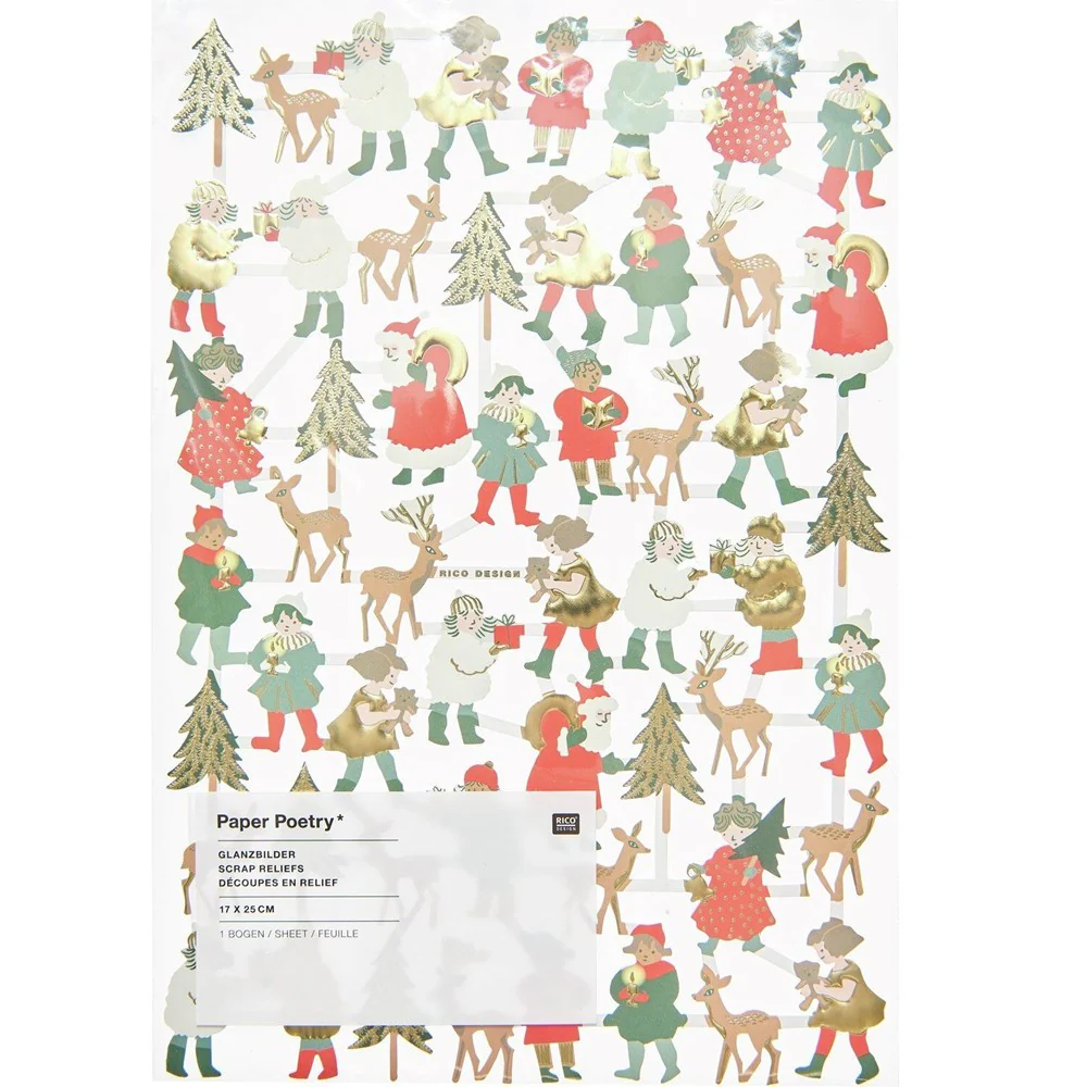 Paper Poetry Scrap Reliefs Christmas Children - Image 3