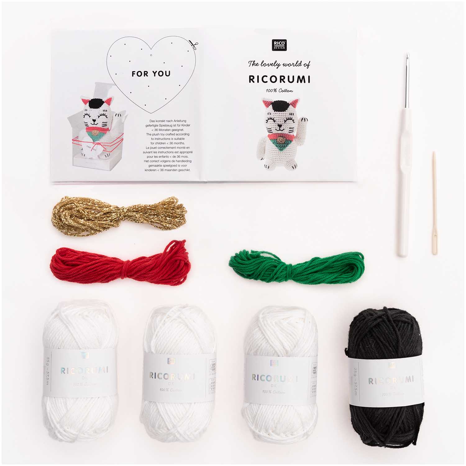 Ricorumi Animals Lucky Cat Crochet Set - Image 2
