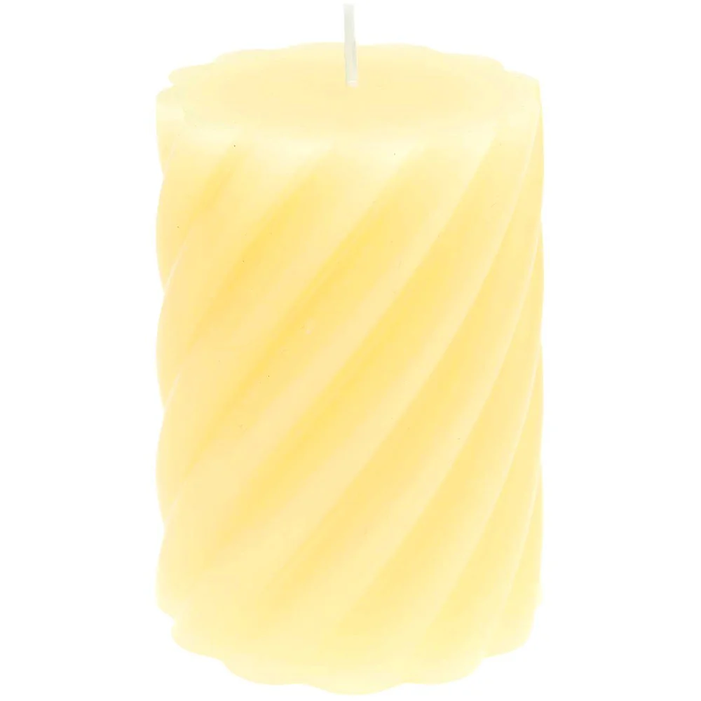Rico Candle Spiral Pillar Yellow