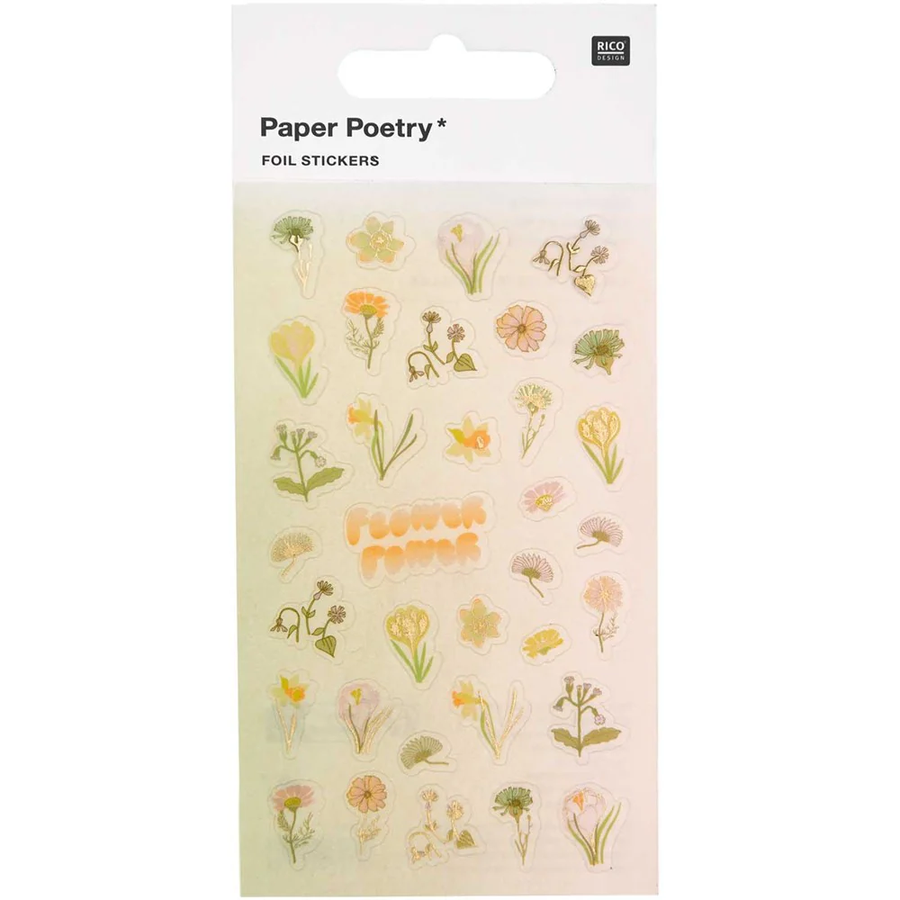 Paper Poetry Foil Futschikato Flowers Stickers - Image 2