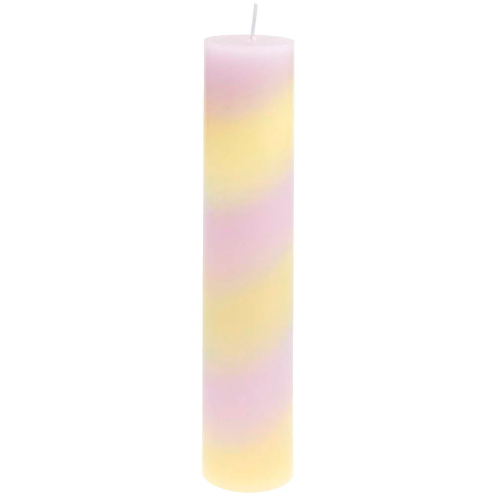 Rico Candle Stick Diagonally Striped Lilac / Yellow