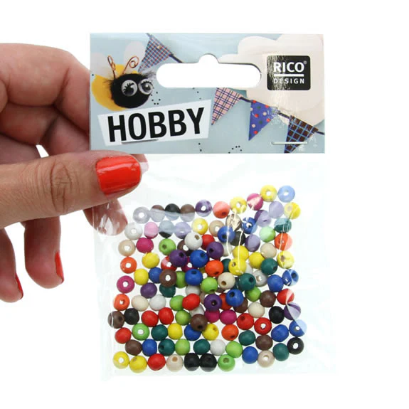 Rico Wooden Beads Multicolour 6mm - Image 2