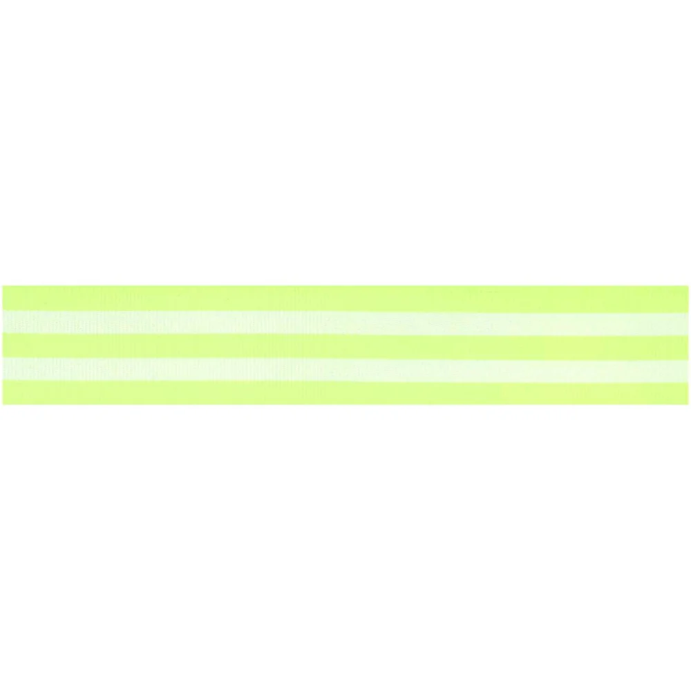 Paper Poetry Woven Ribbon Multi Stripes Neon Green / White - Image 2