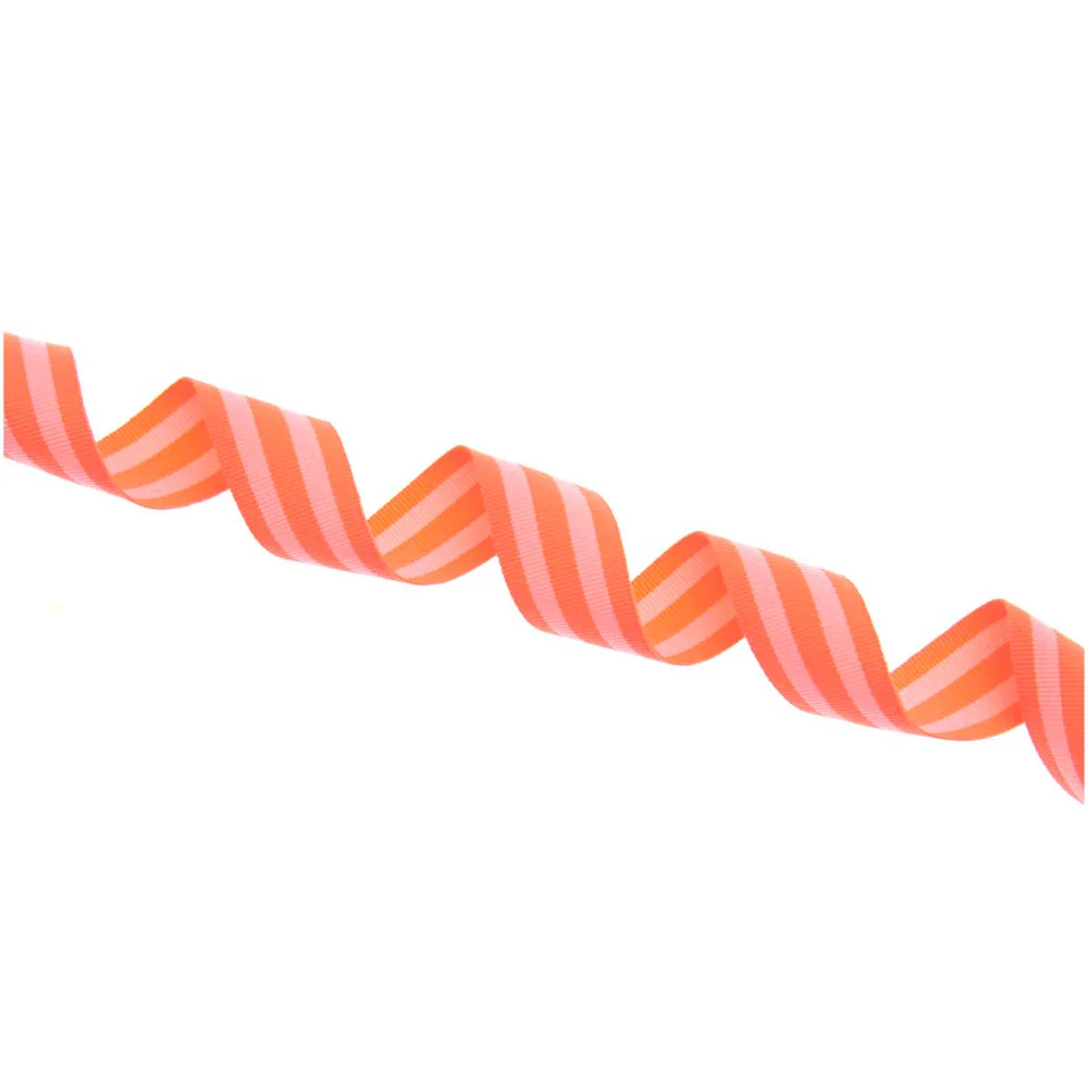 Paper Poetry Woven Ribbon Multi Stripes Neon Red / Pink - Image 3