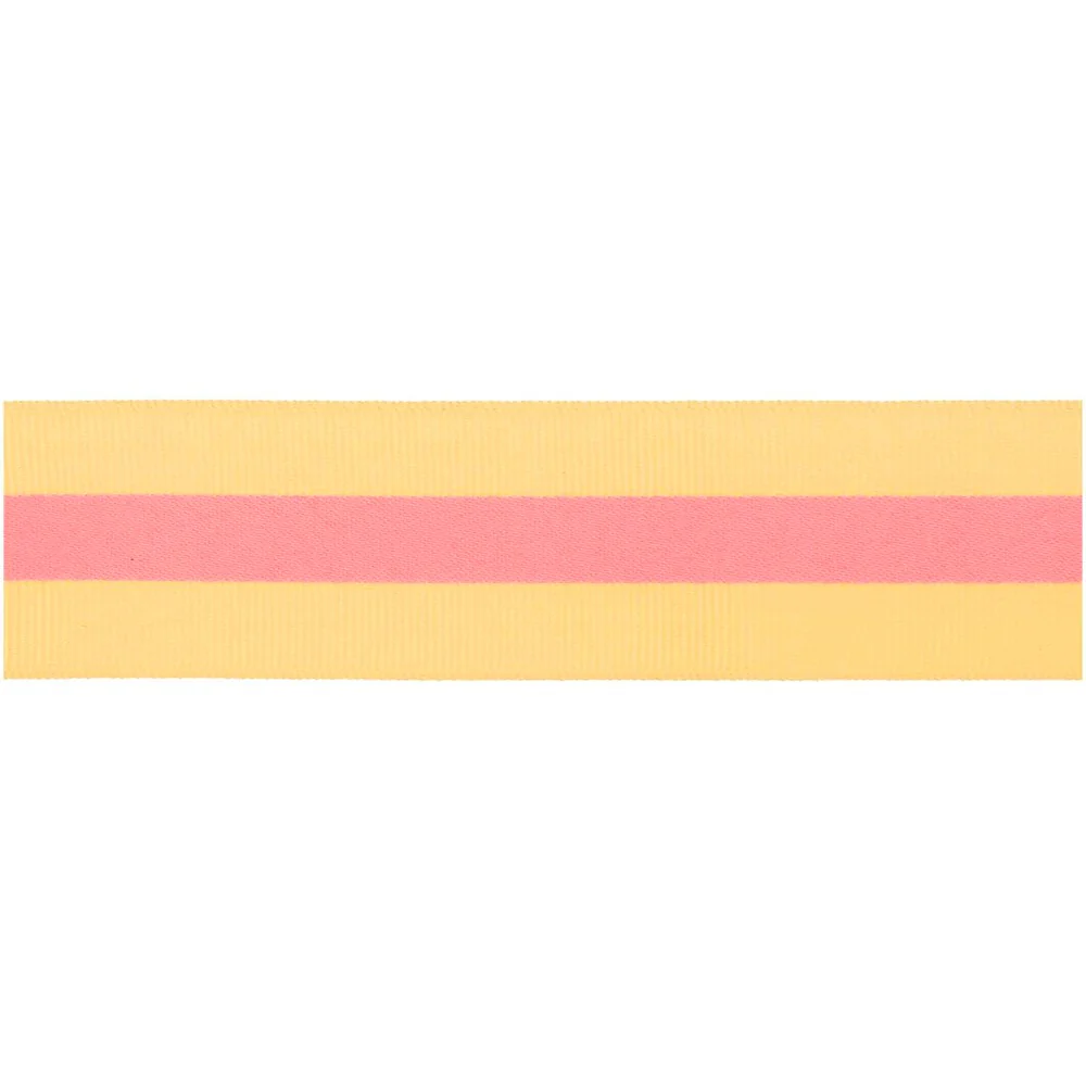 Paper Poetry Woven Ribbon Multi Stripes Yellow / Neon Pink - Image 2